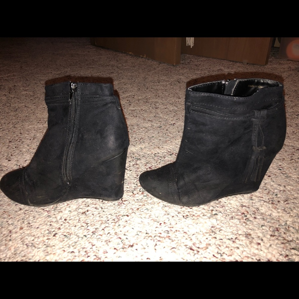 Black Charlotte Russe Wedge Booties